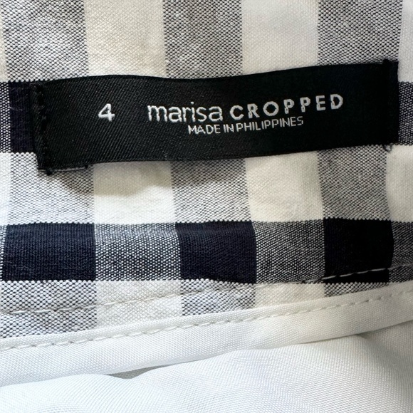 Ann Taylor Loft Marisa Cropped Gingham Checkered Black and White Ankle Pants Sz4 - Picture 6 of 14